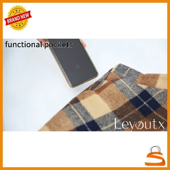 Wool Plaid Maxi Skirt High Waist A-Line Pleated with Pockets - Picture 6 of 6